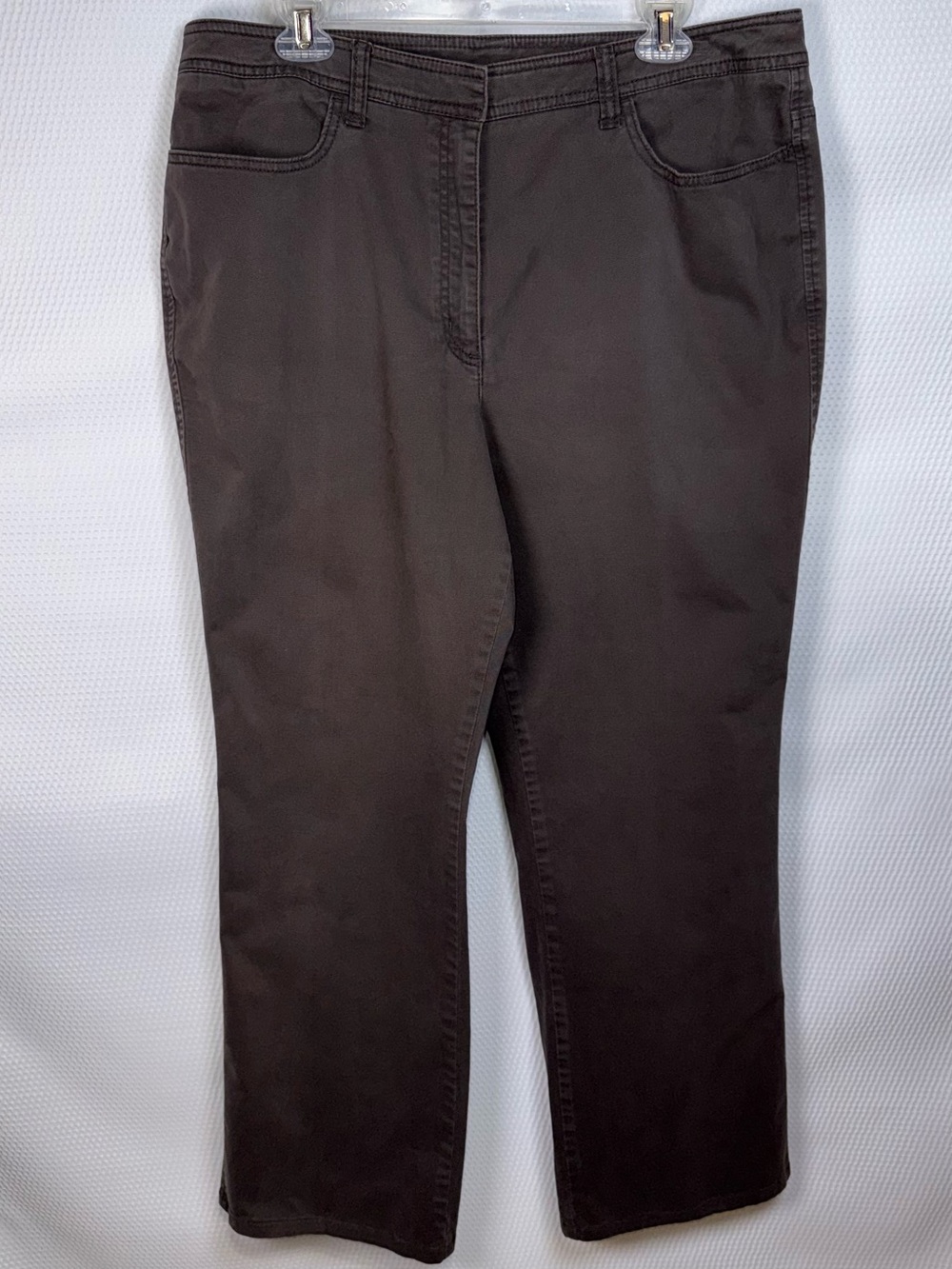 Chicos Classic Women's Brown Straight-Leg Twill Pants Size 3 (L/16)